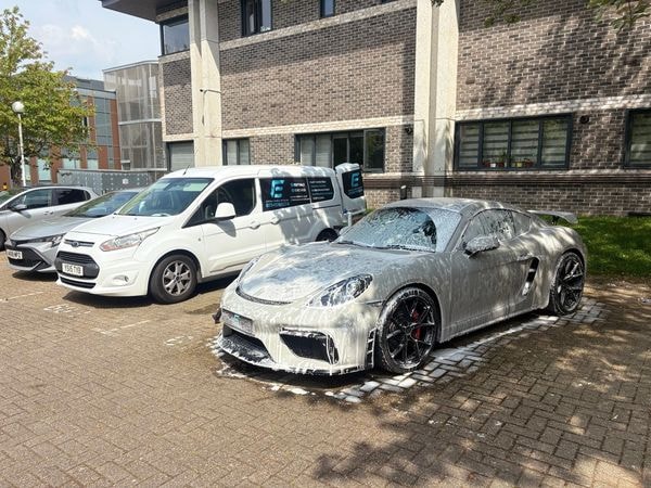 Car exterior foam wash detailing