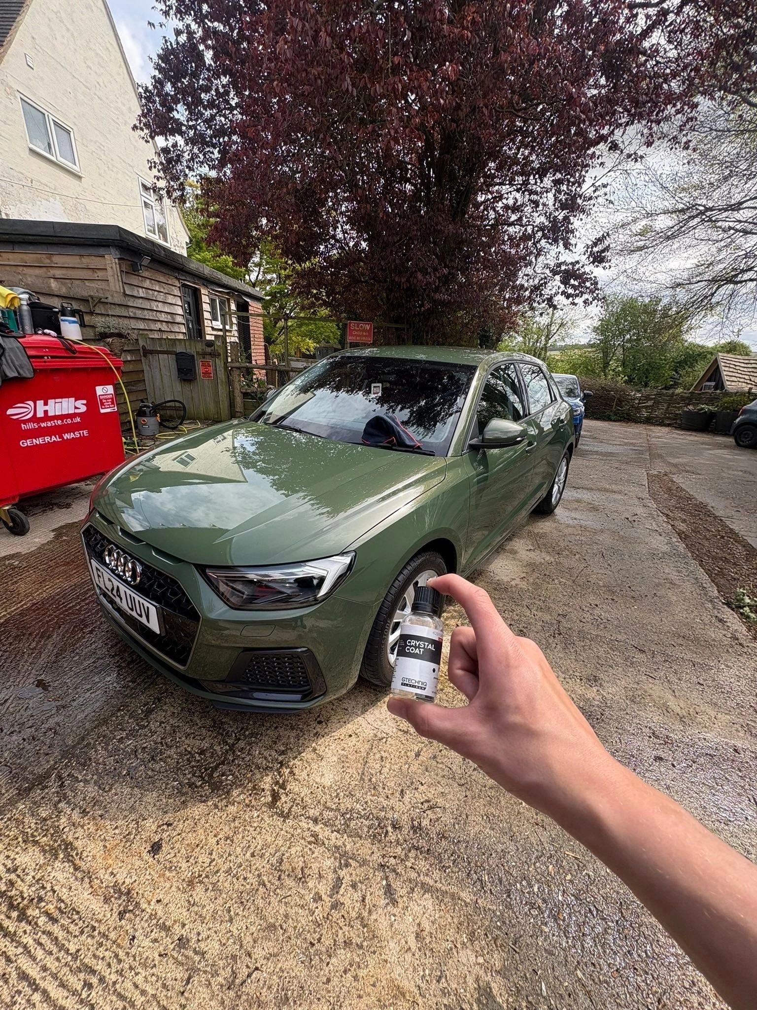 Ceramic coating water beading